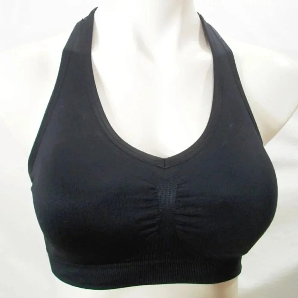 Ideology Low-Impact Racerback Wire Free Sports Bra MEDIUM Black NWT New with Tag